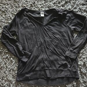 Victoria's Secret Black Long Sleeve V-Neck Top
